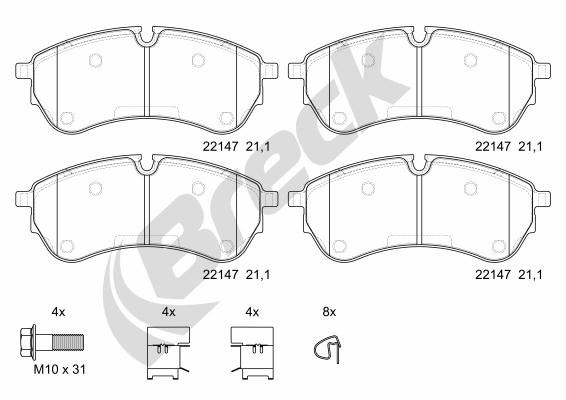 Set placute frana,frana disc 22147 00 653 00 BRECK